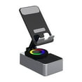 thumbnail image 1 of Adjustable Phone Stand with RGB LED Light, Foldable Desk Holder for Smartphones, Compatible with iPhone, , More, 1 of 2