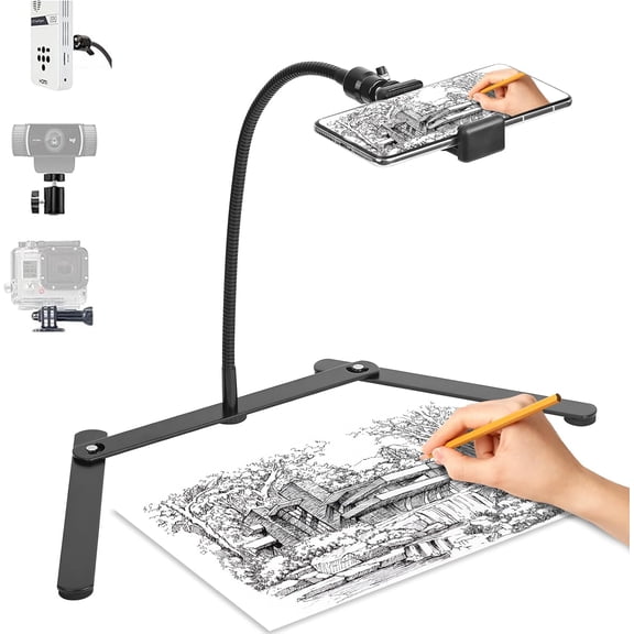 Adjustable Phone Tripod, Overhead Mount, Tabletop Tripod for Cookie Decorating and Teaching Online Live Streaming Showing Drawing Sketching Cooking