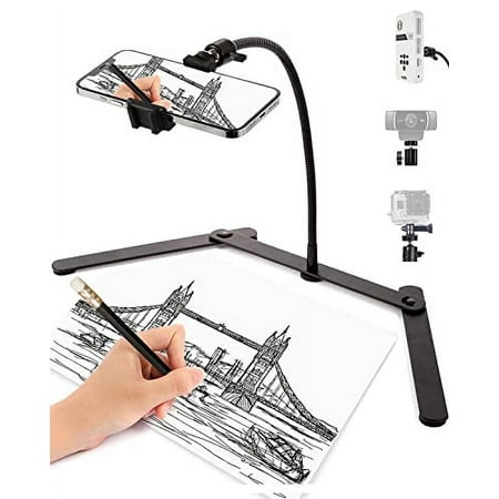 Adjustable Phone Tripod, Phone Stand for Recording, Overhead Phone Mount, Tabletop Tripod for Cookie Decorating and Teaching Online Live Streaming and Showing Drawing Sketching Cooking Recording