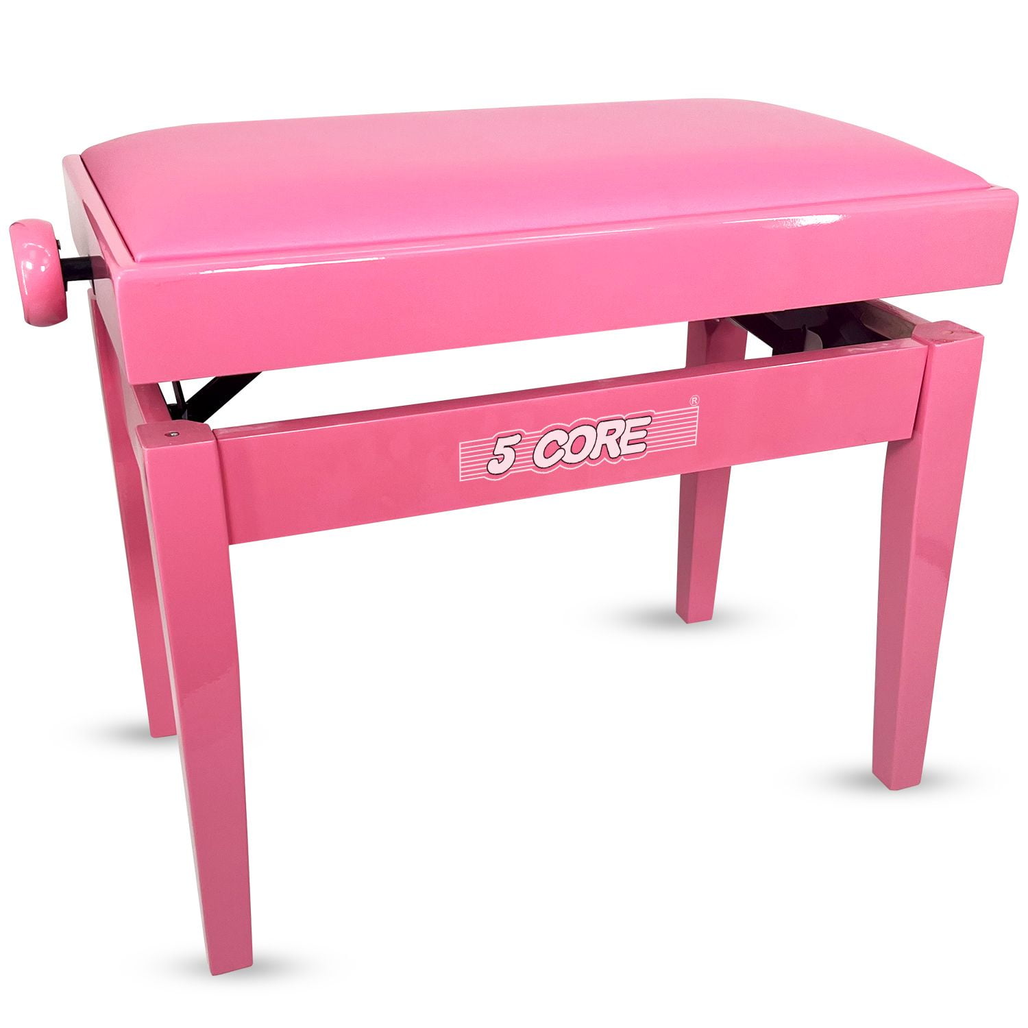 Adjustable Piano Bench Thick 3.25" Solid Wood Keyboard Stool Heavy Duty Musician Chair
