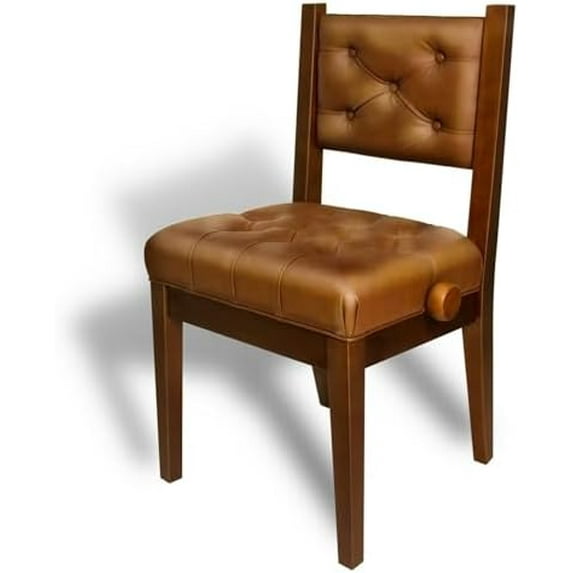 Adjustable Piano Chair Bench with Back Support,Brown Walnut Piano Stool Music Bench