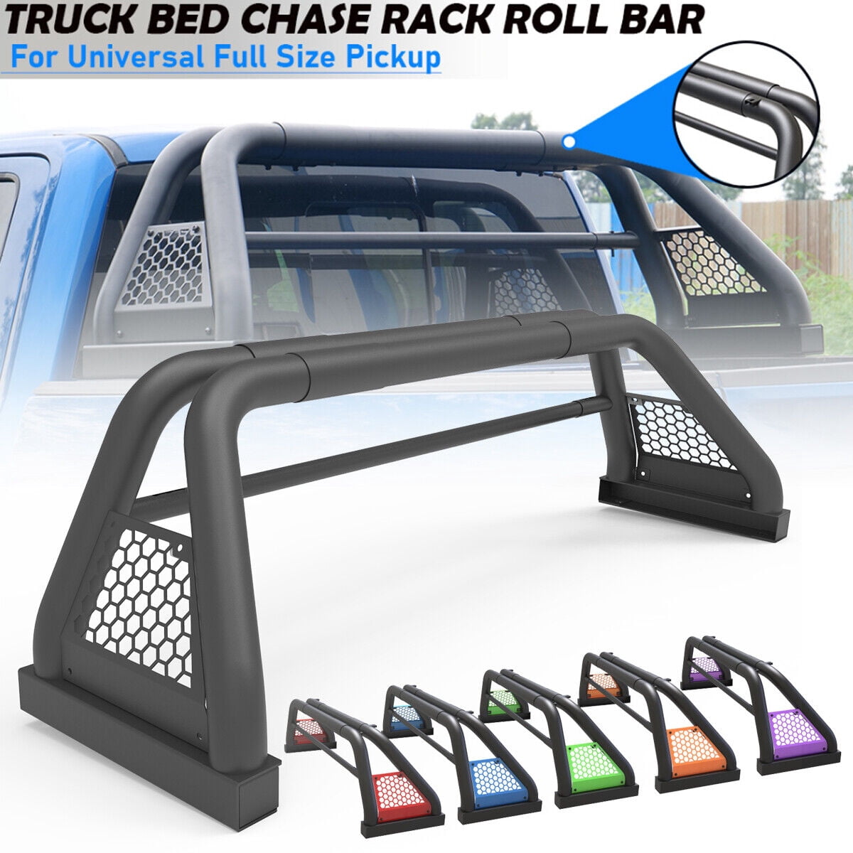 Roll Bar Racks Adjustable Pickup Truck Roll Sport Bar Chase Rack Bed Bar For 1999-2018 ...
