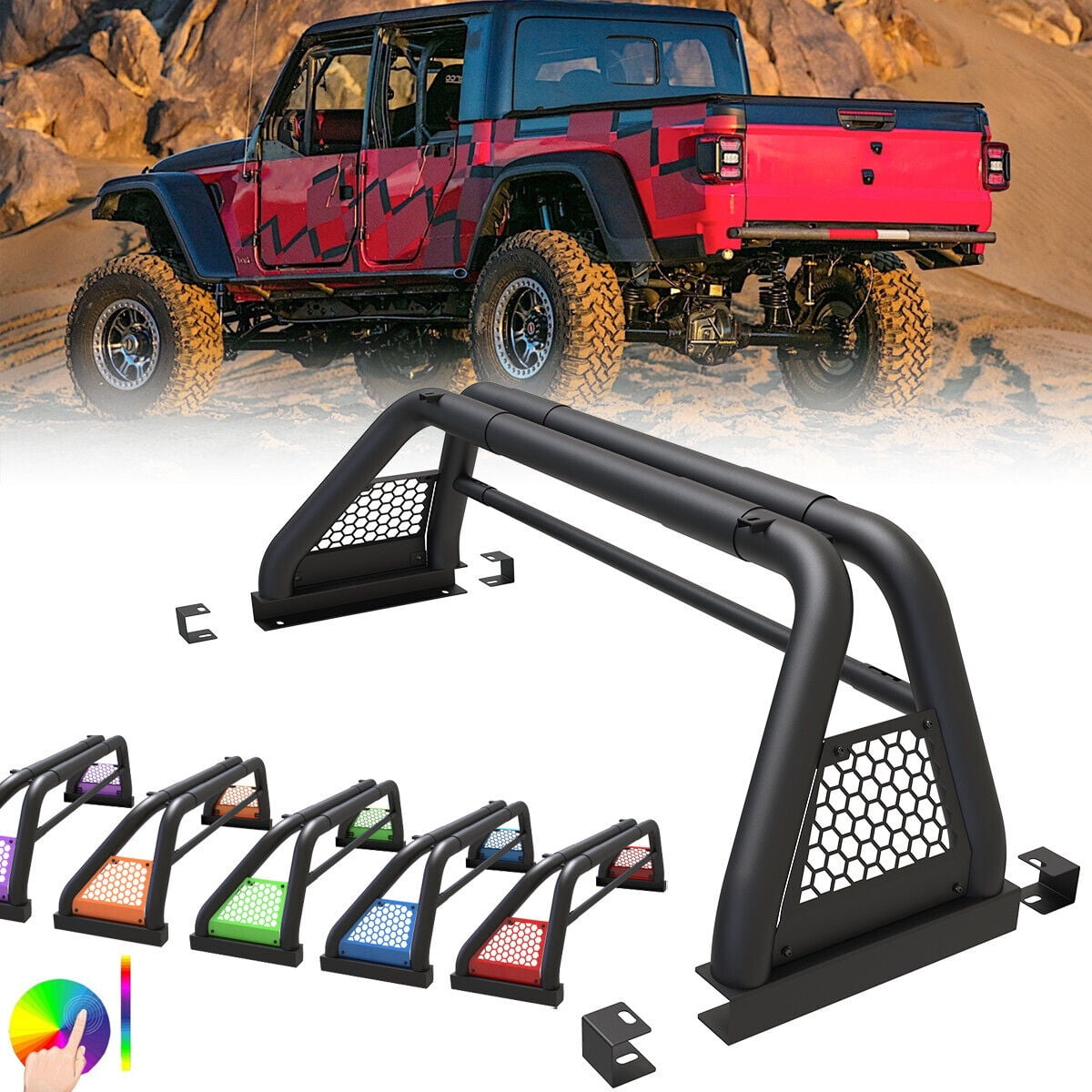 Adjustable Pickup Truck Roll Sport Bar Chase Rack Bed Bar For 2020 2023 Jeep Gladiator Walmart