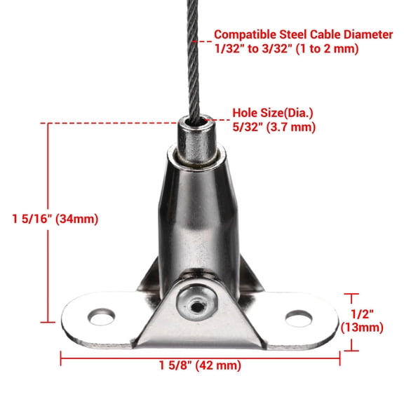 Adjustable Picture Hanging Wire Ceiling Mount 180-Degree 20PCS