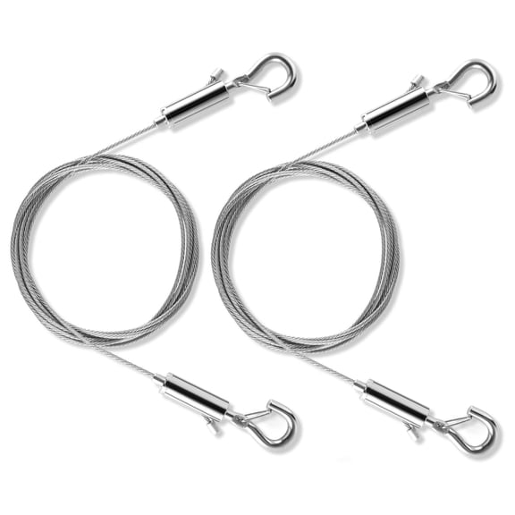 Adjustable Picture Hanging Wire, Upgrade Mirror Frame Hanging Kit, 6.6FT Heavy Duty Stainless Steel Wire Rope, Supports Up to 100lbs (Silver, 2PC-6.6FT)
