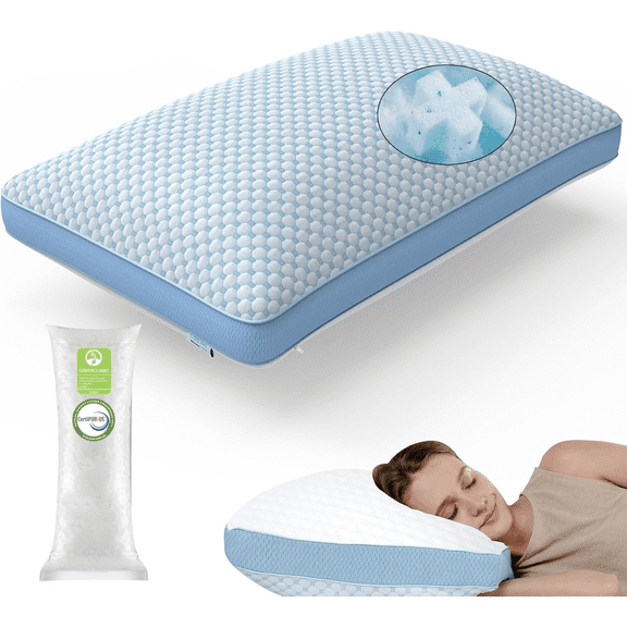 Adjustable Pillow, Large Elongated Memory Foam Pillow With Cooling Gel, Suitable For Supine, Prone Or Side Sleepers, Provides Neck Support For Sleeping
