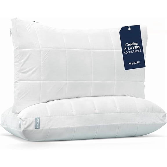 Adjustable Pillow for Side Sleepers, Bed Pillow Hotel Collection - Best Adjust Height Soft Firm Pillow for Back, Stomach or Side Sleepers