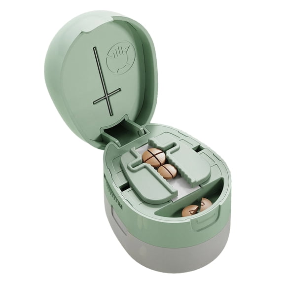 Adjustable Pills Splitter With Concealed Safety Blade For Accurate Tablet Division Built In Storage Compartment