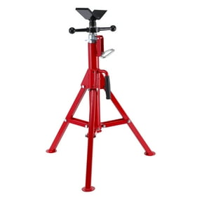 Adjustable Pipe Jack Stand with Folding Design, 28-54 Inch Height Range and 2500 LB Capacity, V-Groove Support for 1/8-12 Inch Pipes, for Welding and Construction Use