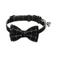 thumbnail image 1 of Adjustable Plaid Cat Collar with Bow Tie and Bell, Soft and Comfortable for Cats and Kittens, Red and Black, 1 of 4