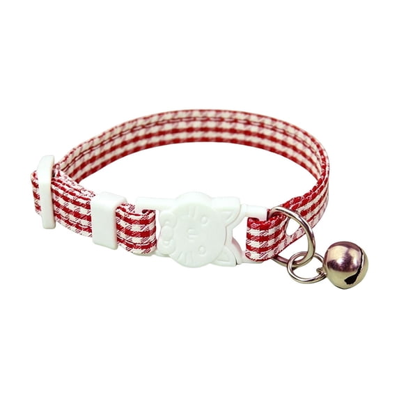 Adjustable Plaid Cat Collars,Cute Kitten Cat Collar, Gingham Small Dog Collar, Safety Pet Collars for Birthday Christmas,B - one size