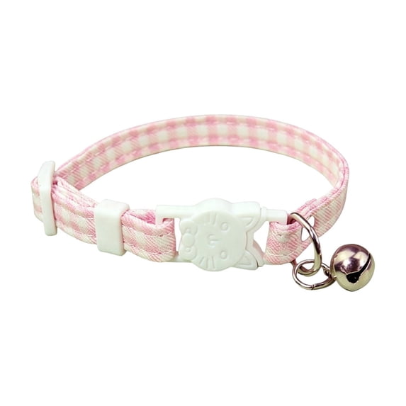 Adjustable Plaid Cat Collars,Cute Kitten Cat Collar, Gingham Small Dog Collar, Safety Pet Collars for Birthday Christmas,E - one size