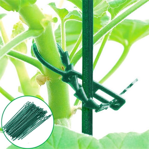 Adjustable Plant Ties - Reusable Flexible Green Multi-Function Sturdy Garden Twist Tie for Plant Support, Tree, Shrub, Green Vine Fixed and Wrap for Patio & Garden 50PCS/17cm