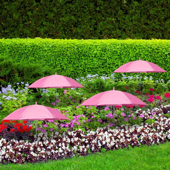 Adjustable Plant Umbrella Cover - Sun Shade Protector for Outdoor Plants, Multipurpose Reusable Sunshades Umbrella for Yard Planters Pot Potted Plants, Pink