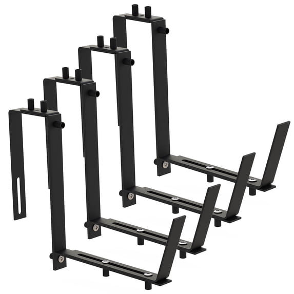 Adjustable Planter Box Brackets TeqHome 4 Packs Window Box Planter Mounts Black Iron Suitable for Fence Pergola Patio Garden Balcony