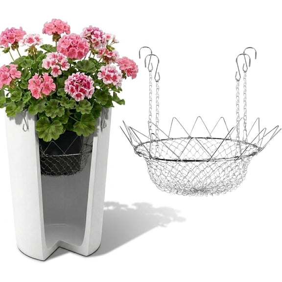 Adjustable Planter Insert for Tall Planters, Plant Riser for Inside Pots, Planter Filler for Large Pots, Pot Elevator & Planter Riser for Outdoor Planters, Fits Square & Round Flower Pots (1pcs)