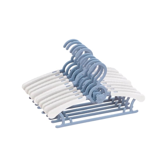 Adjustable Plastic Baby Hangers with Non-Slip Surface, 10-Pack Expandable Closet Organizers for Toddler Clothing