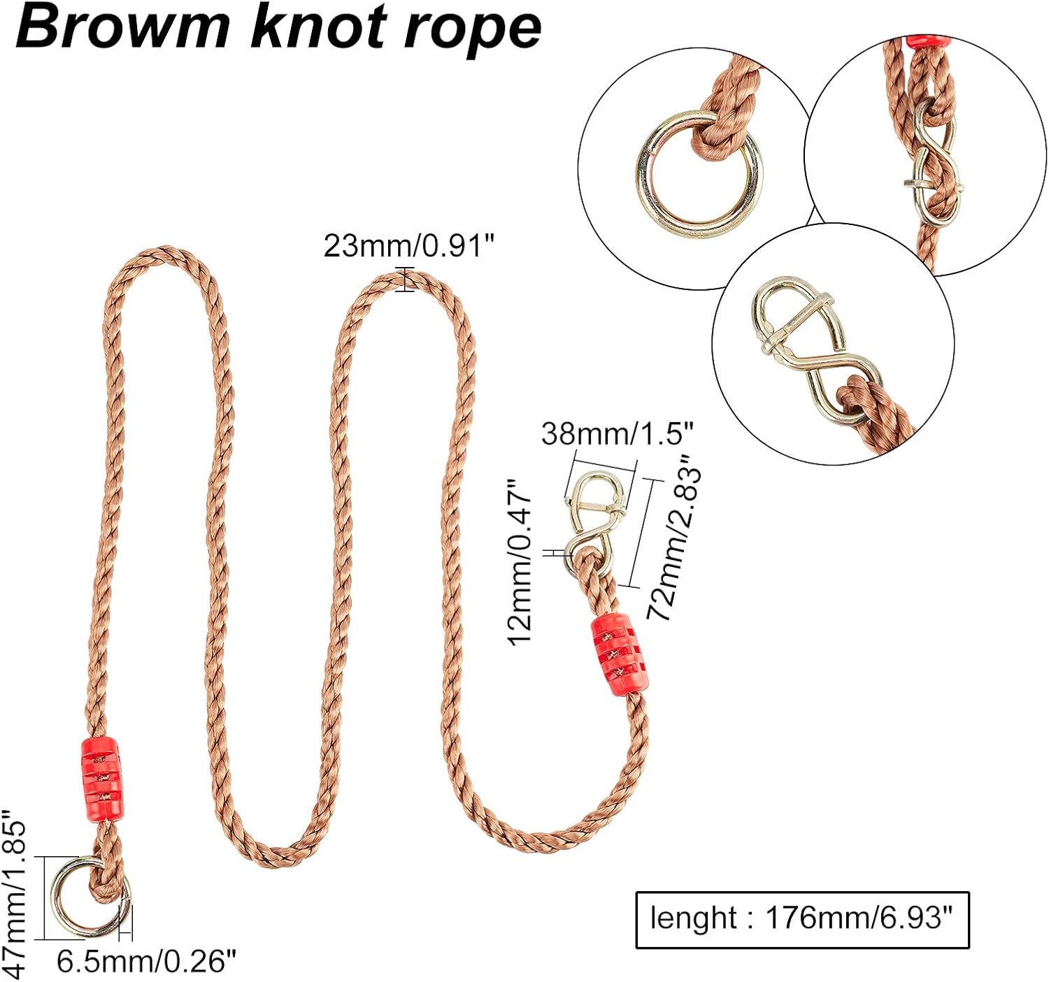 9inch Rope Adjustable Plastic Connecting Rope Nylon Tree Straps for Outdoor ...