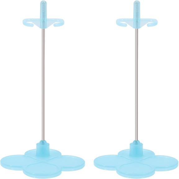 Adjustable Plastic Doll Stand Support for Mini Dolls Display Holder Deep Sky Blue Finished Product: 90x90x175mm