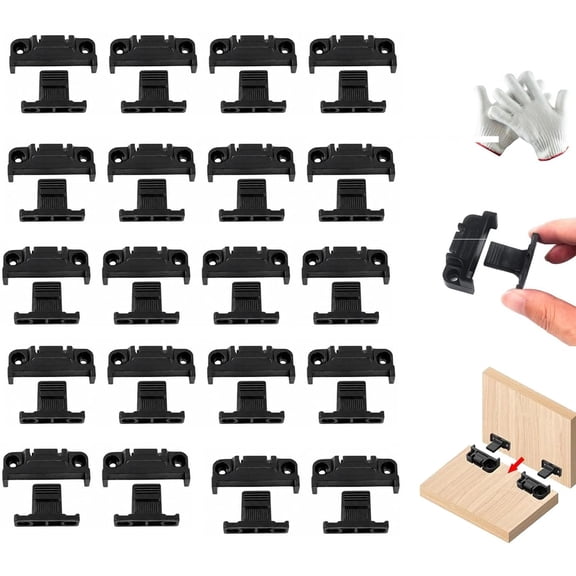 Adjustable Plastic Fixed Matched Hardware, Quick Release Roman Column Connector Siding, 2-in-1 Snap in Wall Panel Fastener Fixing Clip, Hidden Joint Bracket for Cabinet Wardrobe (20Set)