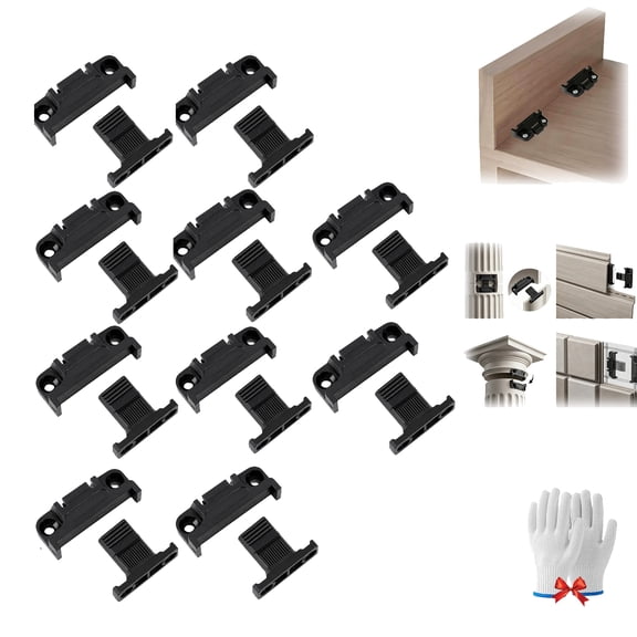 Adjustable Plastic Fixed Matched Hardware, Quick Release Roman Column Connector Siding, Snap in Quick Release Wall Panel Fastener Fixing Clip, Great for DIY Enthusiasts (10PCS)