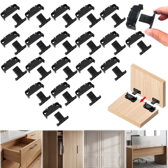 Adjustable Plastic Fixed Matched Hardware, Quick Release Roman Column Connector Siding, Snap in Quick Release Wall Panel Fastener Fixing Clip, Small Angle Bracket for Cabinet Wardrobe DIY