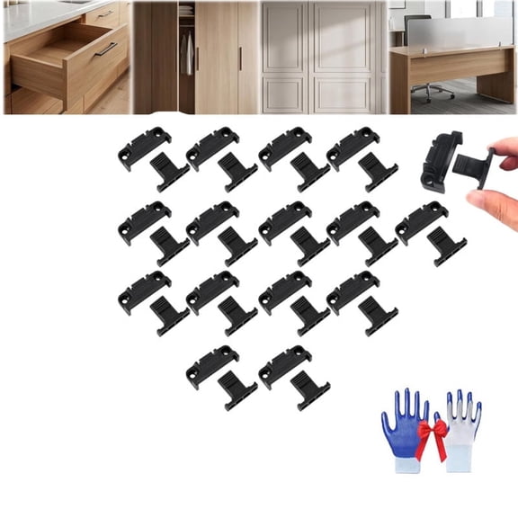 Adjustable Plastic Fixed Matched Hardware, Quick Release Roman Column Connector Siding, Snap in Quick Release Wall Panel Fastener Fixing Clip, Small Angle Bracket for Cabinet Wardrobe DIY (15)