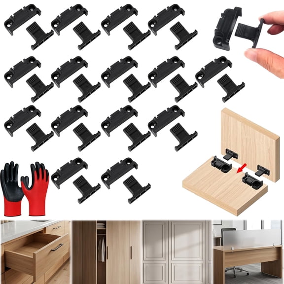 Adjustable Plastic Fixed Matched Hardware, Quick Release Roman Column Connector Siding, Snap in Quick Release Wall Panel Fastener Fixing Clip, Small Angle Bracket for Cabinet Wardrobe DIY
