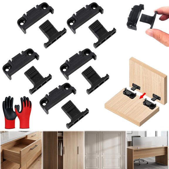 Adjustable Plastic Fixed Matched Hardware, Quick Release Roman Column Connector Siding, Snap in Quick Release Wall Panel Fastener Fixing Clip, Small Angle Bracket for Cabinet Wardrobe DIY