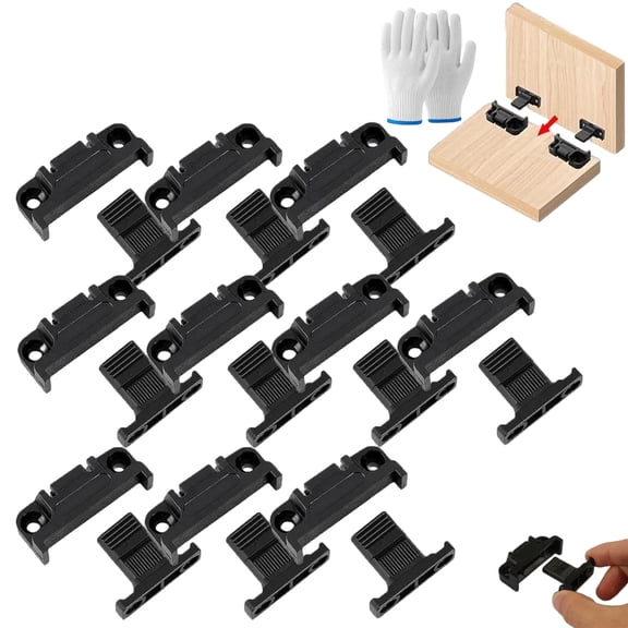 Adjustable Plastic Fixed Matched Hardware, Snap in Quick Release Wall Panel Fastener Fixing Clip, Quick Fitting Furniture Joint Bracket for Cabinet Wardrobe (10PCS)