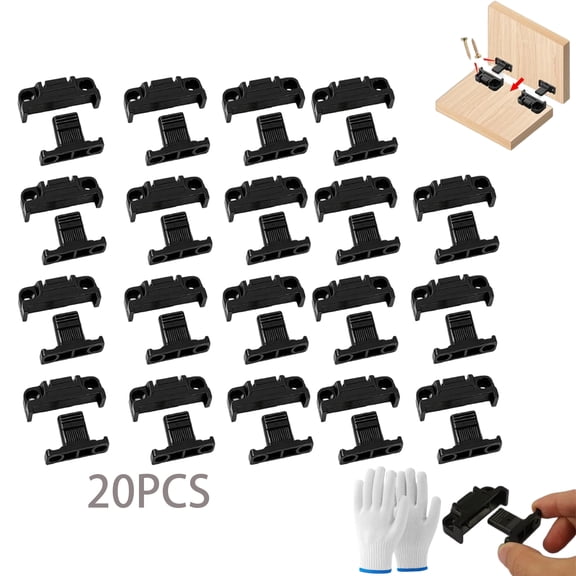 Adjustable Plastic Fixed Matched Hardware, Snap in Quick Release Wall Panel Fastener Fixing Clip, Quick Fitting Furniture Joint Bracket for Cabinet Wardrobe (20PCS)