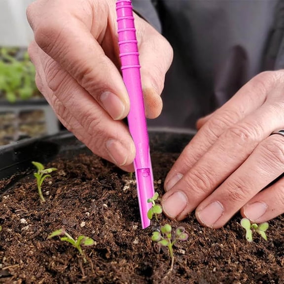 Adjustable Garden Dibber, Ergonomic Handheld Dibbler with Depth Rings, Multipurpose Transplanting Tool for Sowing & Transplanting