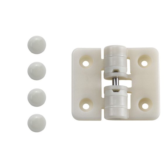 Adjustable Plastic Resin Gate Hinges With 90/180 Degree Stop Limit, Weatherproof Door Hardware For Garden Fence And Shed, Easy Install Security Bracket - Black Or White(White)