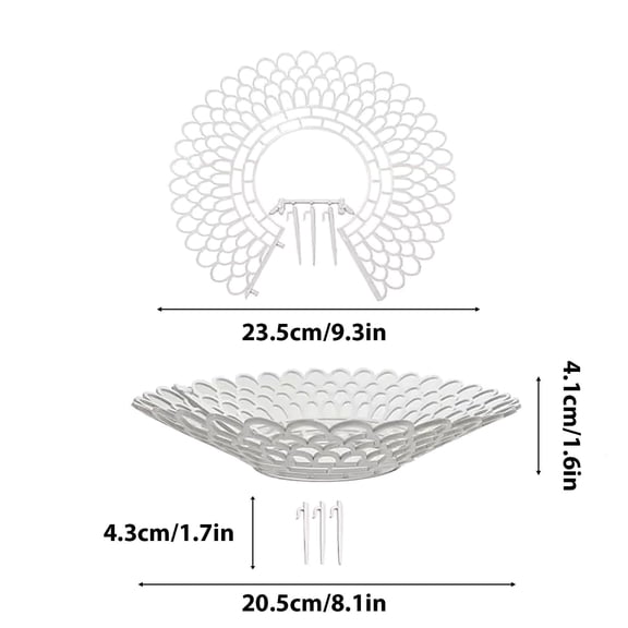 Adjustable Plastic Support Stand for Strawberries, Melons, and Vegetables White