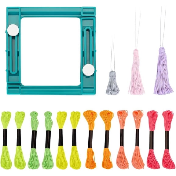 Adjustable Plastic Tassel Maker Tassel Maker with 12 Bundles Cotton Thread Tassel DIY Tool Hand-made Tassel Tool
