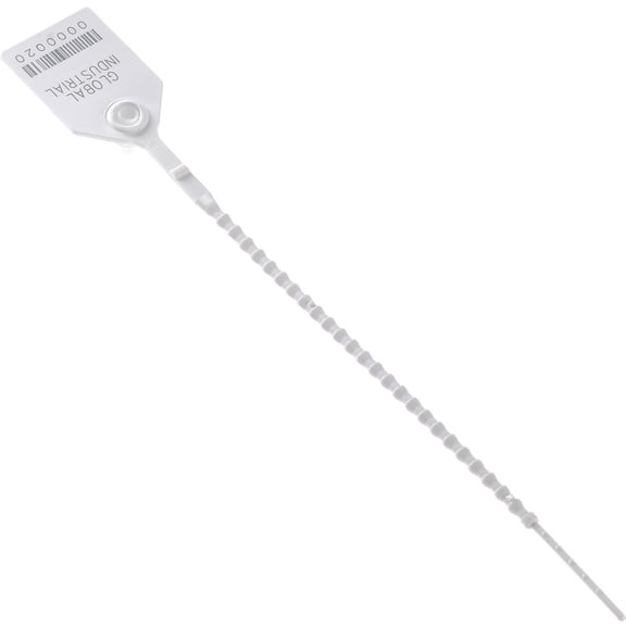 Global Industrial 670479WH Adjustable Plastic Truck Seal, White - 9 in. - Pack of 100