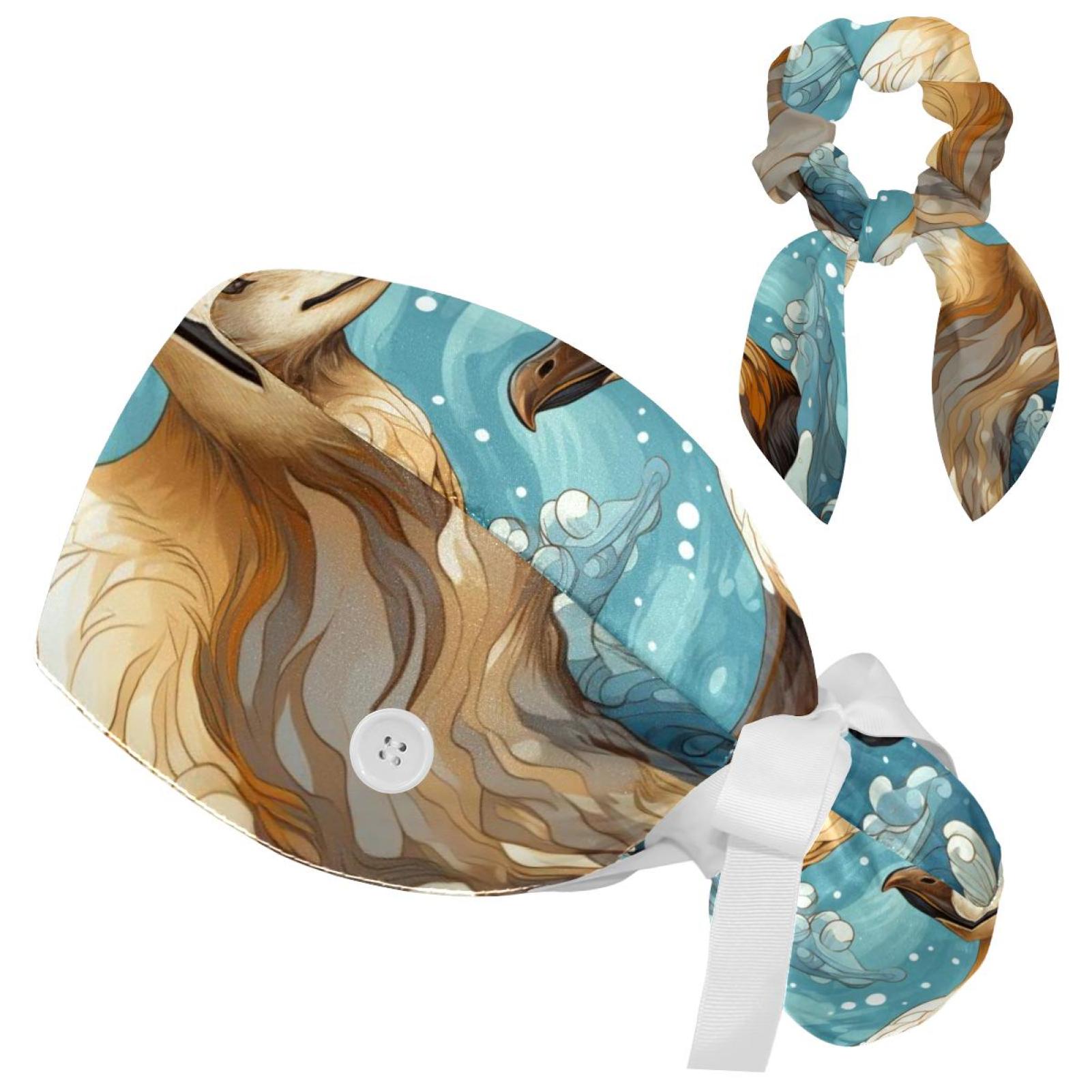Adjustable Platypus Duckbill Surgical Scrub Cap With Button Ponytail Adjustable Platypus Duckbill Surgical Scrub Cap With Button Ponytail