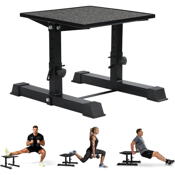 Adjustable Plyometric Jump Box, 15/17/19/21 Inch Multi-Height Plyo Box with Safety Lock, Anti-Slip Top Surface Fitness Step Up Box, Sturdy Exercise Platform for Home Gym Strength and Conditioning Tra
