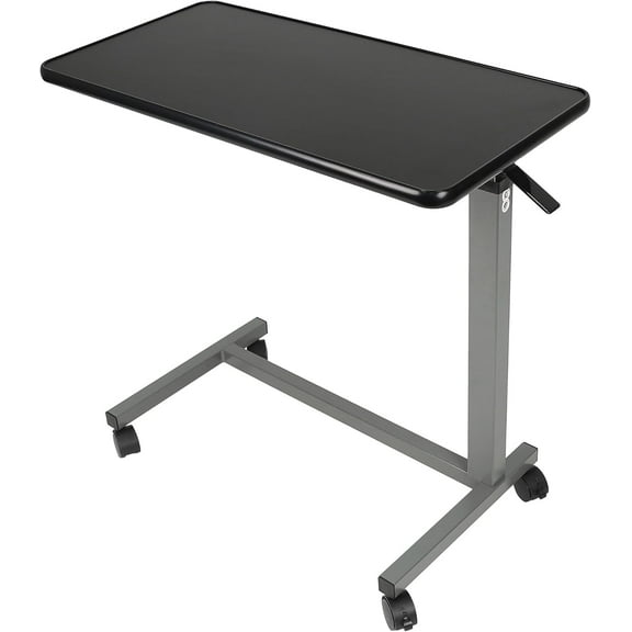 Adjustable Pneumatic Overbed Table on Wheels