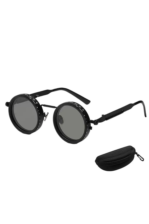Adjustable Polarized Sunglasses Outdoor, 1-9 Gear Adjustable Polarized Sunglasses with ND Filter Lenses, Round Black Lens for Men & Women, UV Protection for Driving, Fishing, and Outdoor