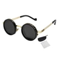 thumbnail image 1 of Adjustable Polarized Sunglasses with Stepless Dimming - Round Frame Eyewear for Men and Women for Driving, Cycling, Fishing, Running, and Summer Outdoor Sports, Gold-C, 5.12 Inch, 1 of 4