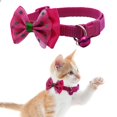 thumbnail image 1 of Adjustable Polyester Dog Collar with Bow Tie Handmade Cute Fashion for Large Medium Small Dogs, 1 of 6