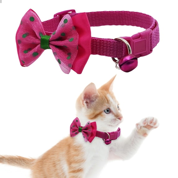 Adjustable Polyester Dog Collar with Bow Tie Handmade Cute Fashion for Large Medium Small Dogs