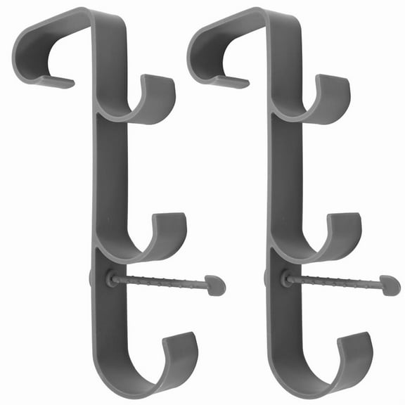 Adjustable Pool Leaf Skimmer Net Holder Ground Pools Pole Hanger Swimming Pool Rack Equipment Hooks Accessories Grey