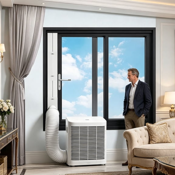 Adjustable Portable AC Window Seal Panel Kit Universal Sliding Window Insulation Plate, Leak-Proof Energy Saving Sound Insulation AC Vent Accessory, For Indoor Mobile Air Conditioner