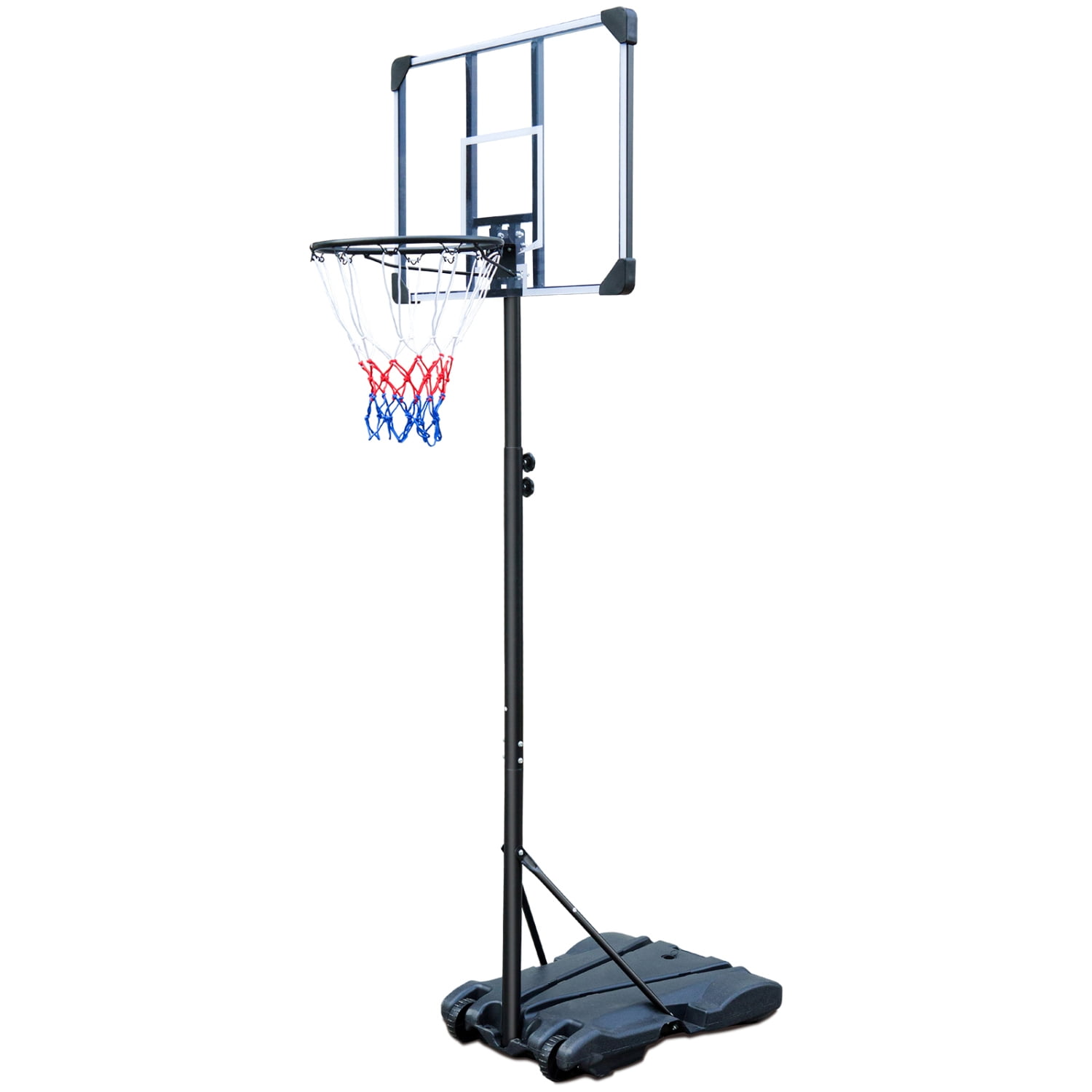 Adjustable Portable Kids Youth Basketball Hoop Stand with Wheels 5.4ft to 7ft Height Indoor