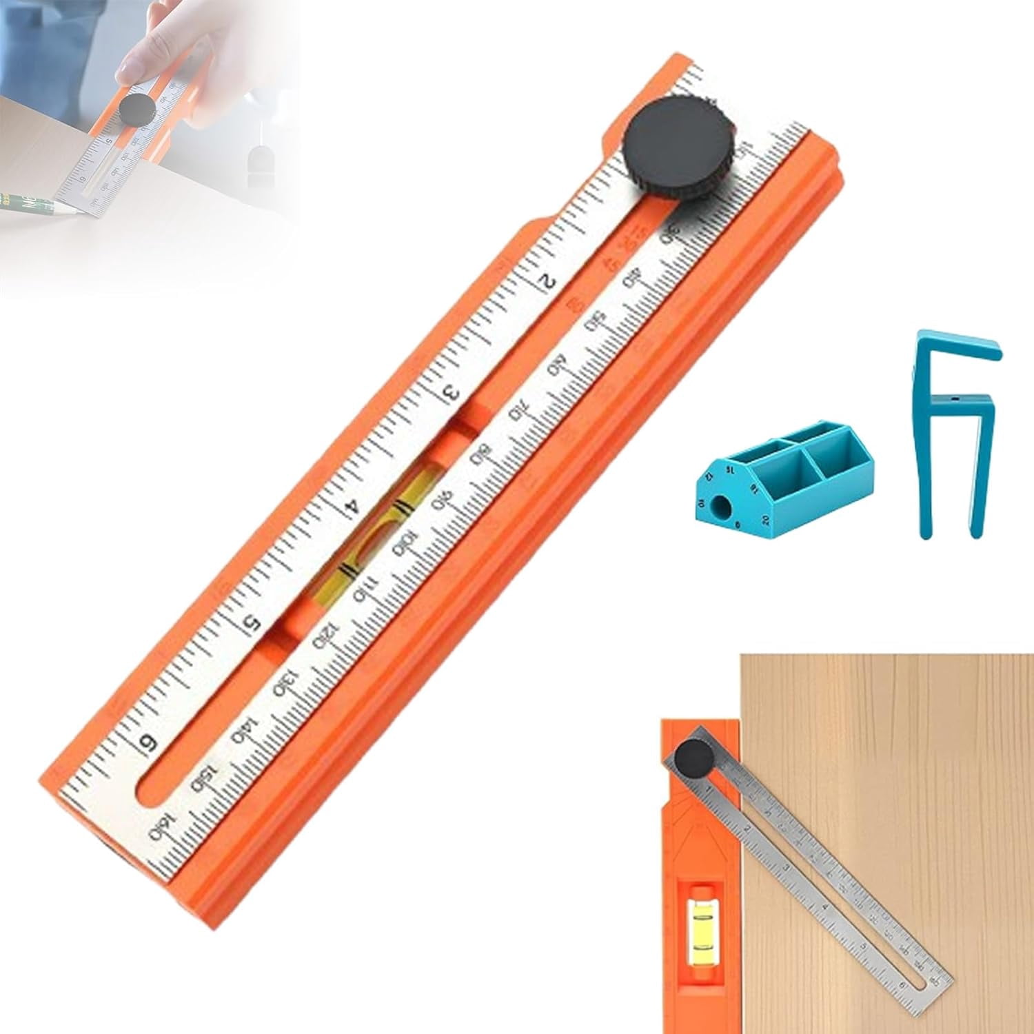Multifunctional Protractor Adjustable Positioning Marking Protractor Tool, Multifunctional Depth ...