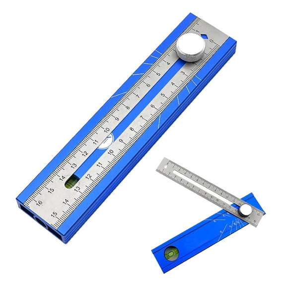Adjustable Positioning Marking Protractor Tool,Multifunctional Depth Measuring Ruler with Angle Marking 15-90,with Rotatable Knob Woodworking Angle Markings,Angles Finder Woodworking Ruler