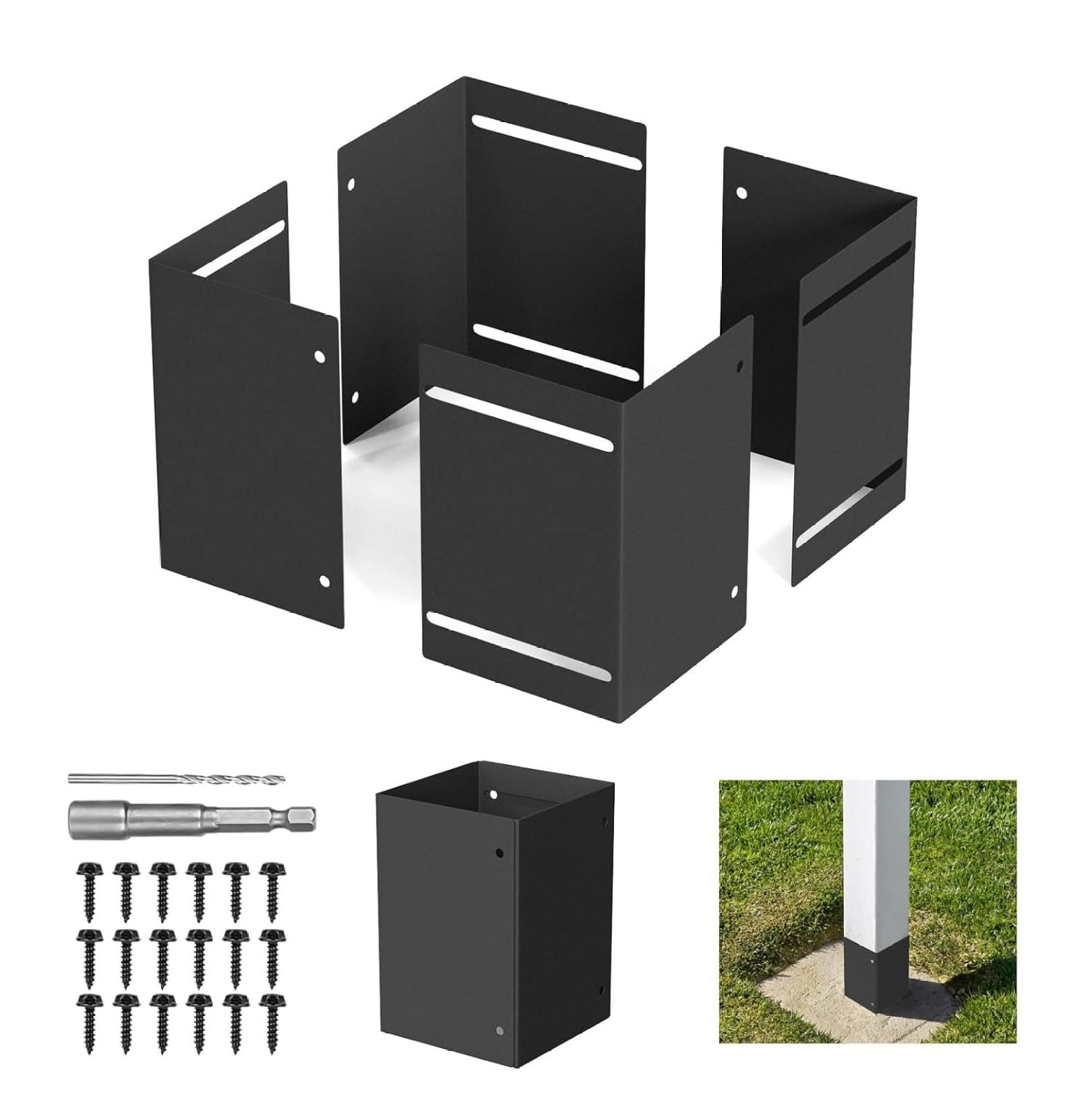 Adjustable Post Protector, 304 Stainless Steel Mailbox Post Protector