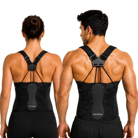 PLETHEON Adjustable Posture Corrector Belt for Men and Women Back Support Brace for Spine Alignment, Pain Relief & Shoulder Correction